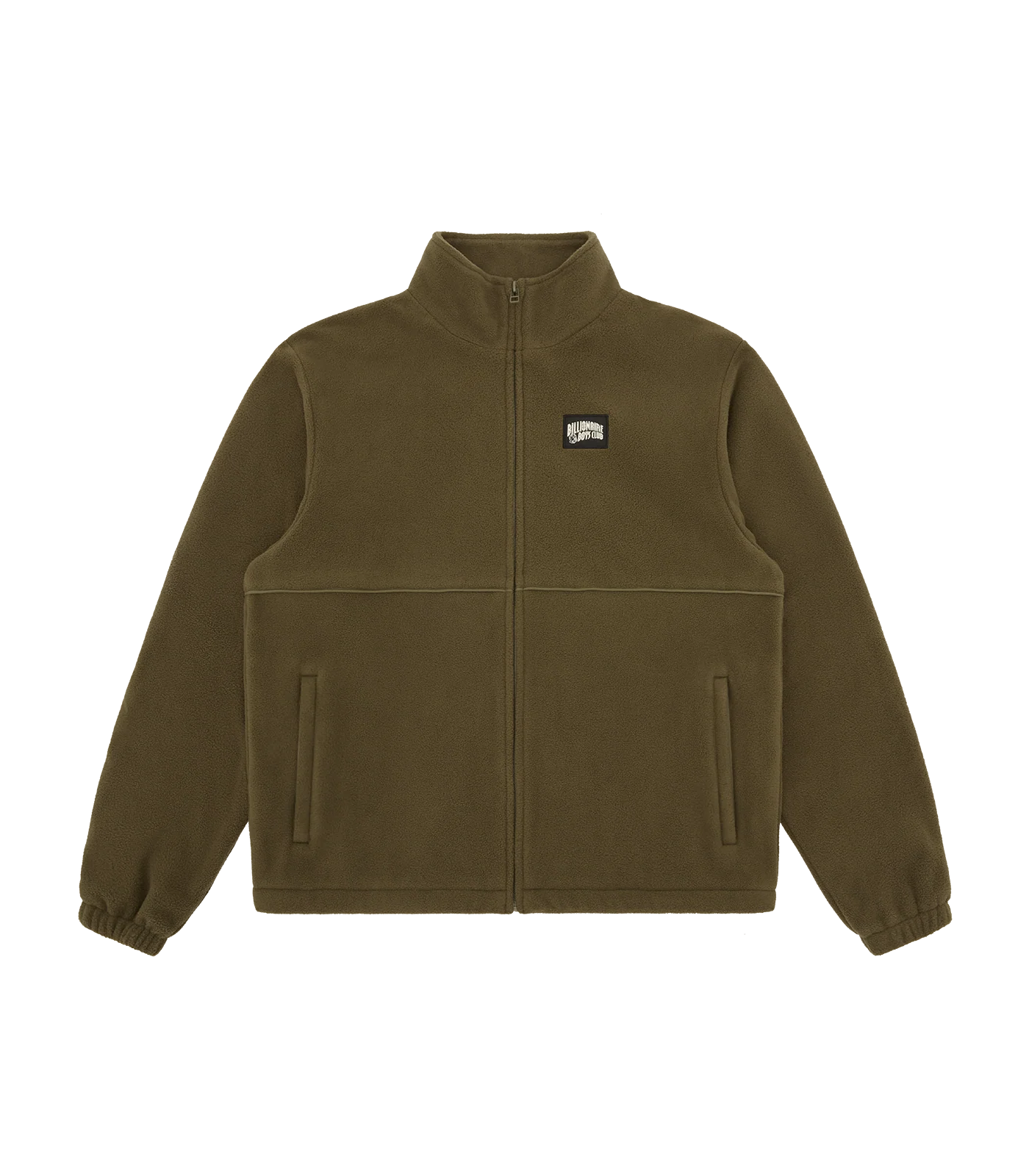 WOVEN PATCH ARCH LOGO FLEECE JACKET - OLIVE