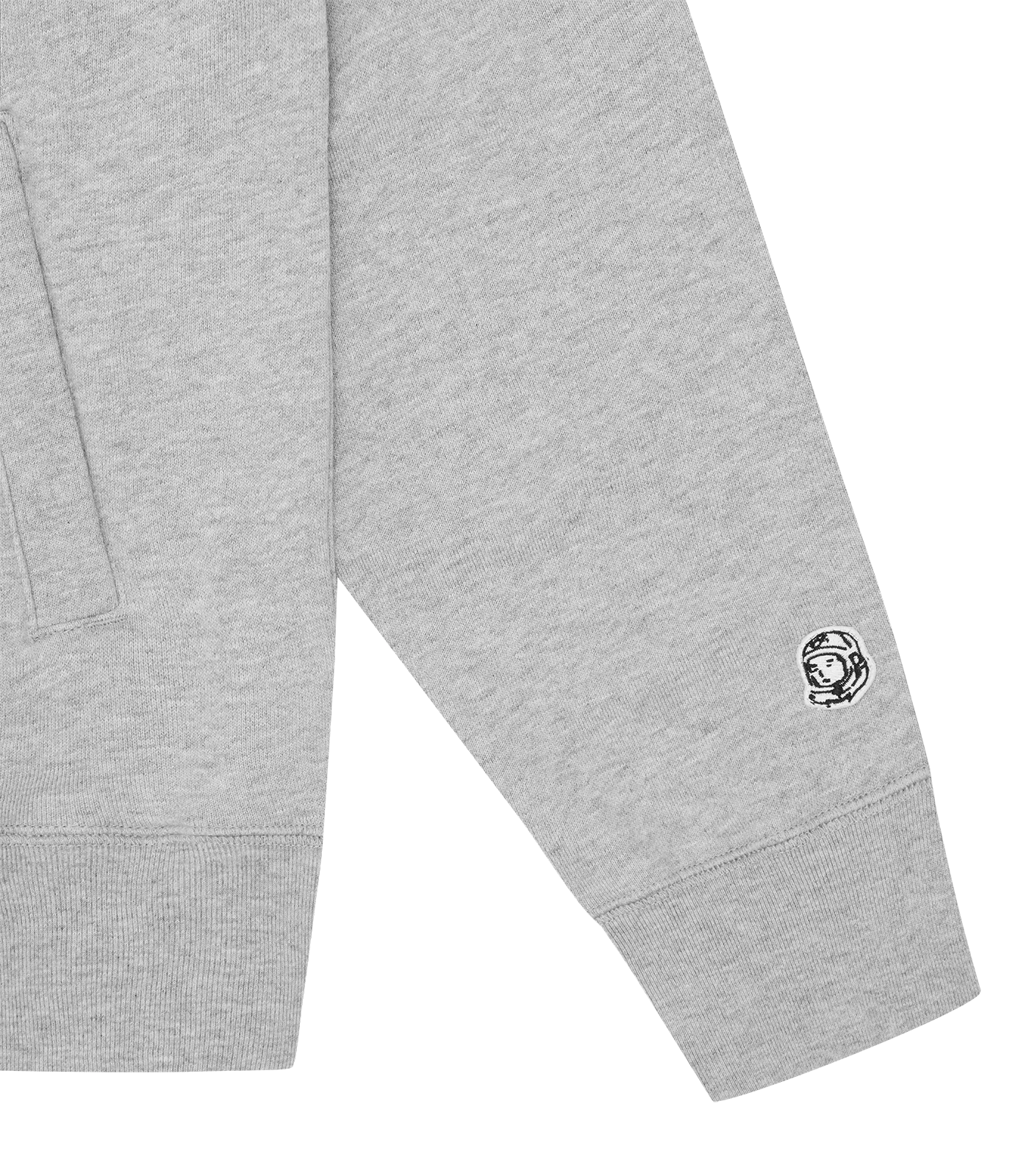 WOVEN PATCH ARCH LOGO QUARTER ZIP CREWNECK - HEATHER GREY - Image 3